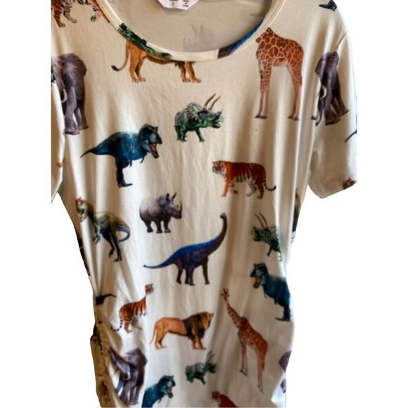 Shenshen women’s novelty, animal, print, side, ruched, dress size large - Picture 4 of 5